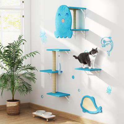 Show full view: Coziwow 4-in1 Cat Tree Climber Set, Ocean Blue slide 4 of 10