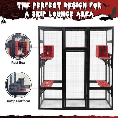 Show full view: Coziwow Catio Outdoor Gothic Cat House, Grey slide 5 of 10