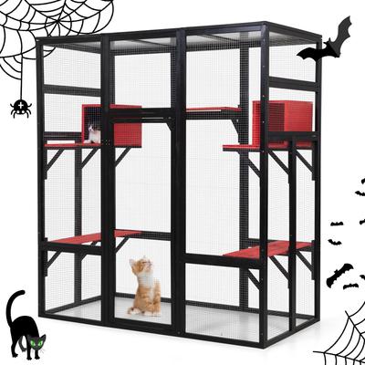 Show full view: Coziwow Catio Outdoor Gothic Cat House, Grey slide 4 of 10