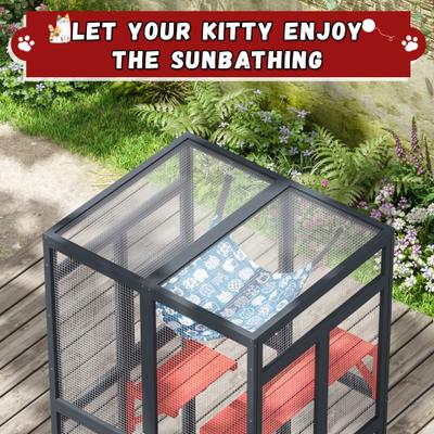 Show full view: Coziwow Catio Outdoor Cat Playpen, Black, Medium slide 8 of 9