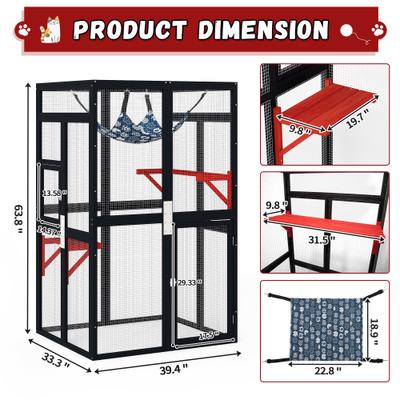 Show full view: Coziwow Catio Outdoor Cat Playpen, Black, Medium slide 5 of 9