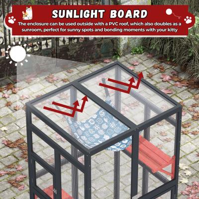 Show full view: Coziwow Catio Outdoor Cat Playpen, Black, Medium slide 4 of 9