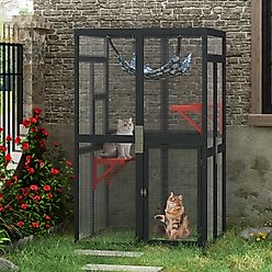 Coziwow Catio Outdoor Cat Playpen, Black, Medium