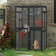 Coziwow Catio Outdoor Cat Playpen, Black, Medium
