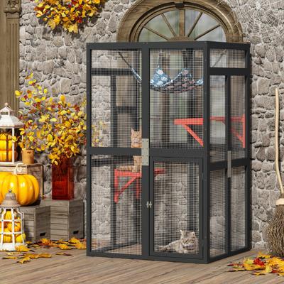 Show full view: Coziwow Catio Outdoor Cat Playpen, Black, Medium slide 2 of 9