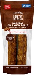 Rewardables Healthy Chewers Peanut Butter Collagen Rolls Natural Dog Chew Treats, 6.3-oz bag, 2 count