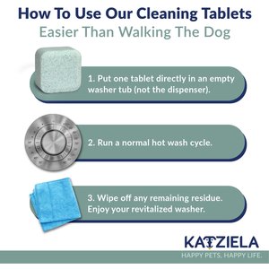 Katziela Washing Machine Cleaner Tablets for Pet Owners, 24 count