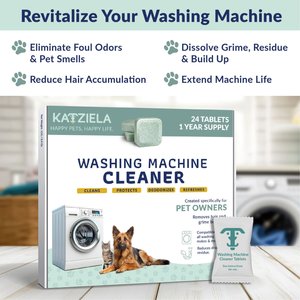 Katziela Washing Machine Cleaner Tablets for Pet Owners, 24 count