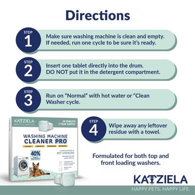 Show full view: Katziela Pro Washing Machine Cleaner Tablets, 24 count slide 6 of 8