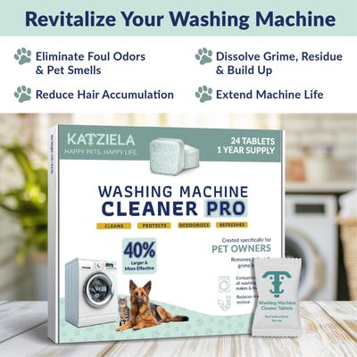 Show full view: Katziela Pro Washing Machine Cleaner Tablets, 24 count slide 3 of 8