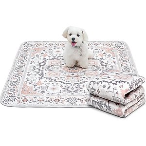 Paw Inspired Designer Patterned Print Washable Dog Pee Pads, Light Persian, 36 x 36-in, 2 count