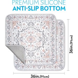 Paw Inspired Designer Patterned Print Washable Dog Pee Pads, Light Persian, 36 x 36-in, 2 count