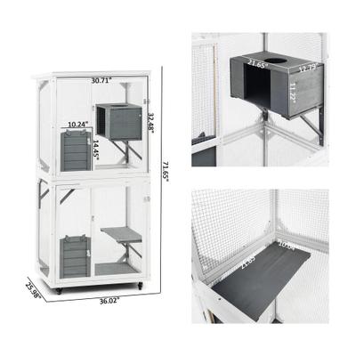 Show full view: Cesicia Indoor Cat Climbing Rack, Grey, 36.02 x 25.98 x 71.65-in slide 6 of 6