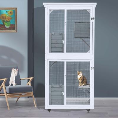 Show full view: Cesicia Indoor Cat Climbing Rack, Grey, 36.02 x 25.98 x 71.65-in slide 2 of 6