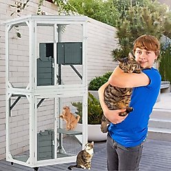 Cesicia Indoor Cat Climbing Rack, Grey, 36.02 x 25.98 x 71.65-in