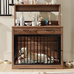 Cesicia Furniture Style Dog Crate Table, Brown, 38.00 x 23.86 x 52.00-in