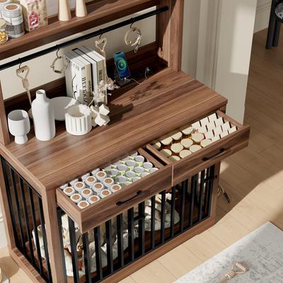 Show full view: Cesicia Furniture Style Dog Crate Table, Brown, 38.00 x 23.86 x 52.00-in slide 6 of 7