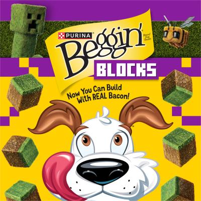 Show full view: Beggin' A Minecraft Movie Blocks with Bacon Jerky Dog Treats, 6-oz pouch slide 4 of 10