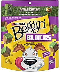 Beggin' A Minecraft Movie Blocks with Bacon Jerky Dog Treats, 6-oz pouch