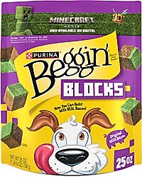 Beggin' A Minecraft Movie Blocks with Bacon Jerky Dog Treats, 25-oz pouch