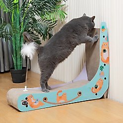 Coziwow L-Shaped Cat Scratcher Toy, Blue