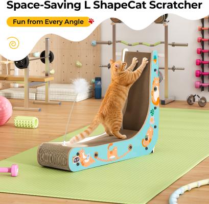 Show full view: Coziwow L-Shaped Cat Scratcher Toy, Blue slide 4 of 10