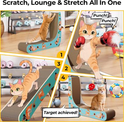 Show full view: Coziwow L-Shaped Cat Scratcher Toy, Blue slide 7 of 10