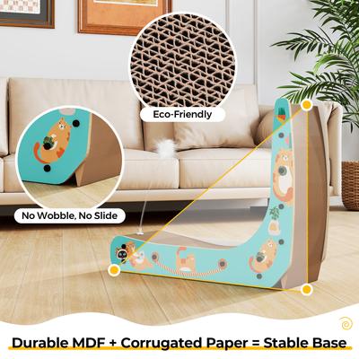 Show full view: Coziwow L-Shaped Cat Scratcher Toy, Blue slide 6 of 10