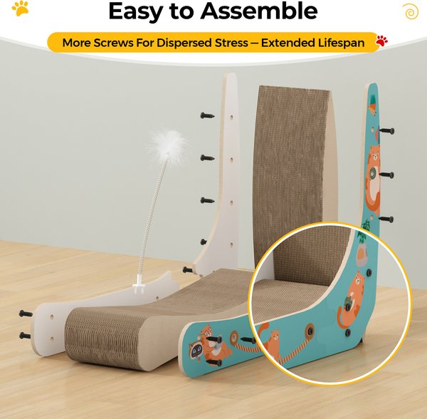 Show full view: Coziwow L-Shaped Cat Scratcher Toy, Blue slide 5 of 9