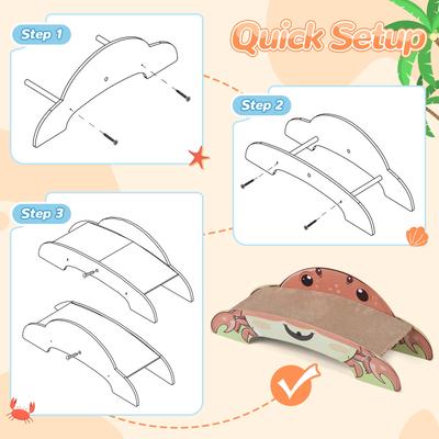 Show full view: Coziwow Wave Crab-Inspired Cat Scratcher Bed with Catnip, Pink slide 8 of 12