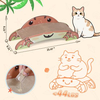 Show full view: Coziwow Wave Crab-Inspired Cat Scratcher Bed with Catnip, Pink slide 7 of 12