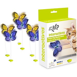 allforpaws Interactives Flutter Bug Refill Cat Toy, 6 count