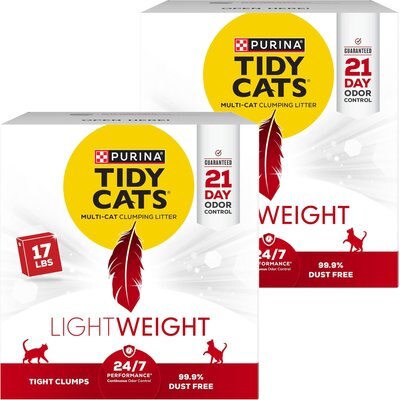 Tidy Cats Tidy Cats Lightweight 24/7 Performance Odor Control Scented Clumping Clay Cat Litter, 34-lb bundle