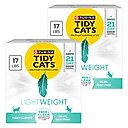Purina Tidy Cats Lightweight Free & Clean Unscented Clumping Clay Cat Litter, 17-lb box, bundle of 2