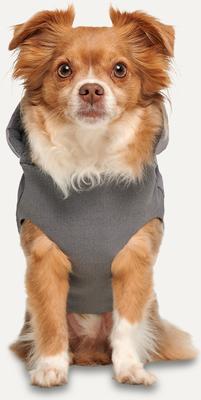 Show full view: GOO-EEZ Hooded Full Body Dog Snowsuit with Removable Pants, Light Grey/Grey, Medium slide 4 of 5