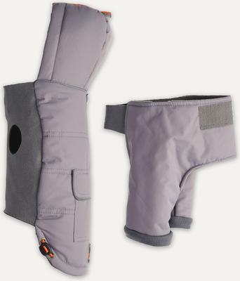 Show full view: GOO-EEZ Hooded Full Body Dog Snowsuit with Removable Pants, Light Grey/Grey, Medium slide 5 of 5