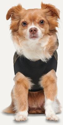 Show full view: GOO-EEZ Hooded Full Body Dog Snowsuit with Removable Pants, Khaki/Black, XX-Small slide 4 of 6