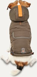 GOO-EEZ Hooded Full Body Dog Snowsuit with Removable Pants, Khaki/Black, X-Large slide 2 of 6