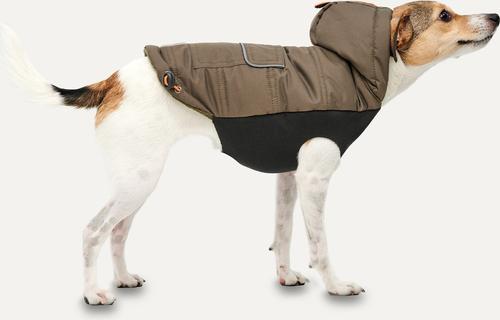 Show full view: GOO-EEZ Hooded Full Body Dog Snowsuit with Removable Pants, Khaki/Black, XX-Small slide 6 of 6