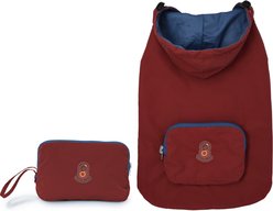 GOO-EEZ Hooded Packable Poncho Dog Raincoat, Red/Blue, Small slide 2 of 4