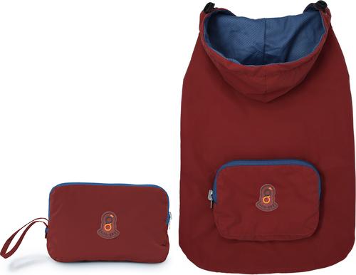 Show full view: GOO-EEZ Hooded Packable Poncho Dog Raincoat, Red/Blue, XX-Large slide 2 of 4