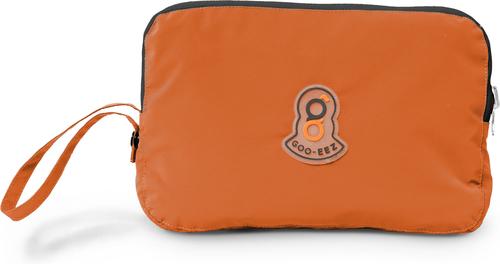 Show full view: GOO-EEZ Hooded Packable Poncho Dog Raincoat, Orange/Charcoal, X-Small slide 4 of 4