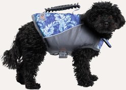 GOO-EEZ Dog Life Vest, Blue Leaf Print, X-Large