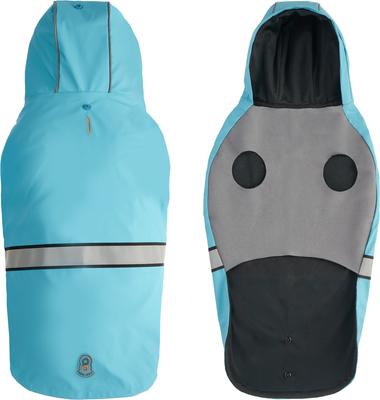 Show full view: GOO-EEZ Reflective Hooded Dog Raincoat, Baby Blue, Small slide 2 of 4