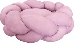 GOO-EEZ Round Braided Suede Dog Bed, Pink, 24 x 24-in