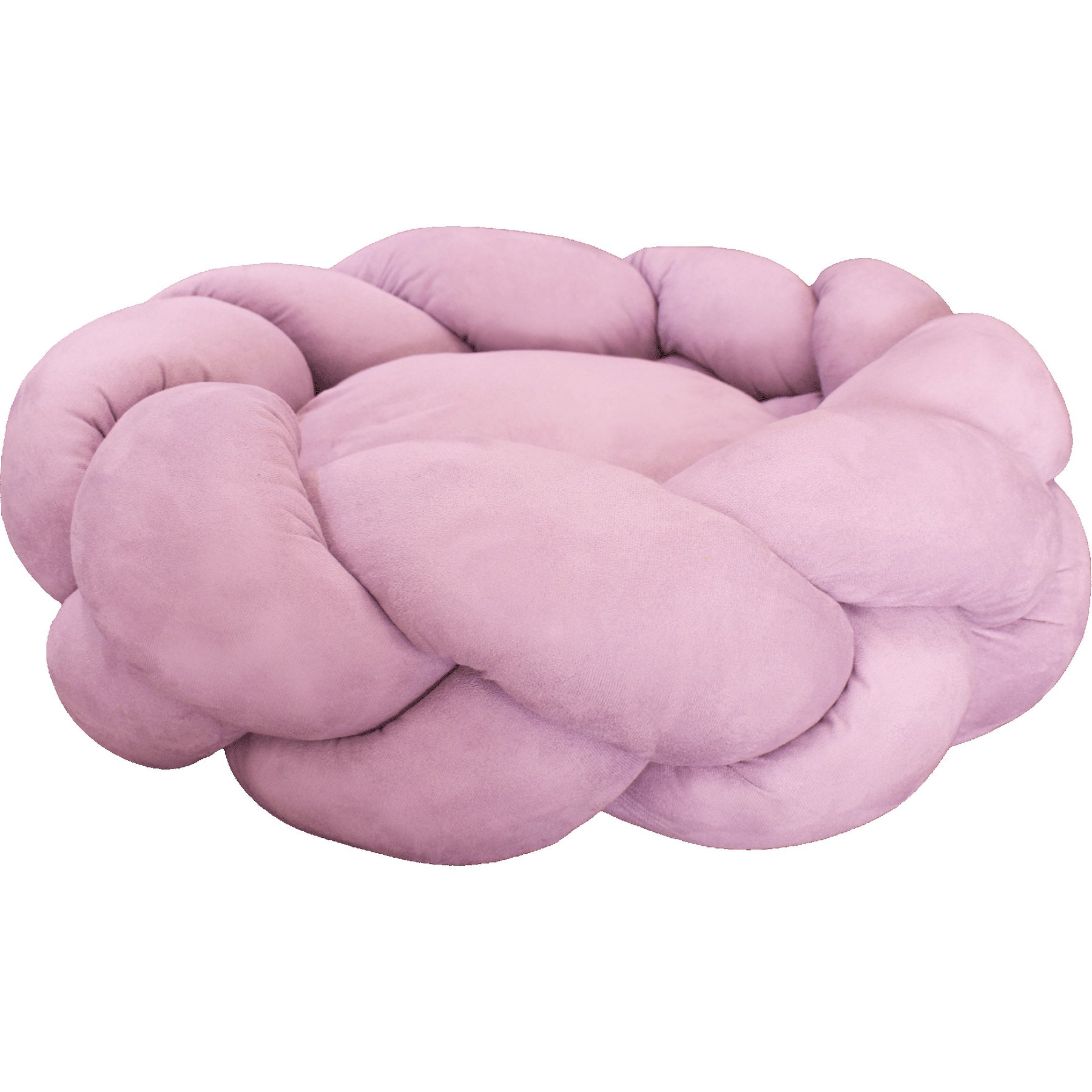 GOO-EEZ Round Braided Suede Dog Bed, Pink, 24 x 24-in