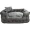 Show in main carousel: GOO-EEZ Rectangular Luxury Velour Dog Bed with Accessories, Grey, 28 x 20-in slide 1 of 3