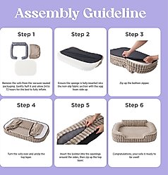 Lesure High-Back Orthopedic Dog Sofa Bed, Grey, Large slide 2 of 8