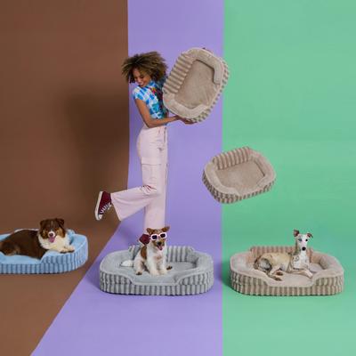 Show full view: Lesure High-Back Orthopedic Dog Sofa Bed, Grey, Large slide 2 of 10