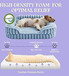 Lesure High-Back Orthopedic Dog Sofa Bed, Blue, X-Large slide 2 of 8
